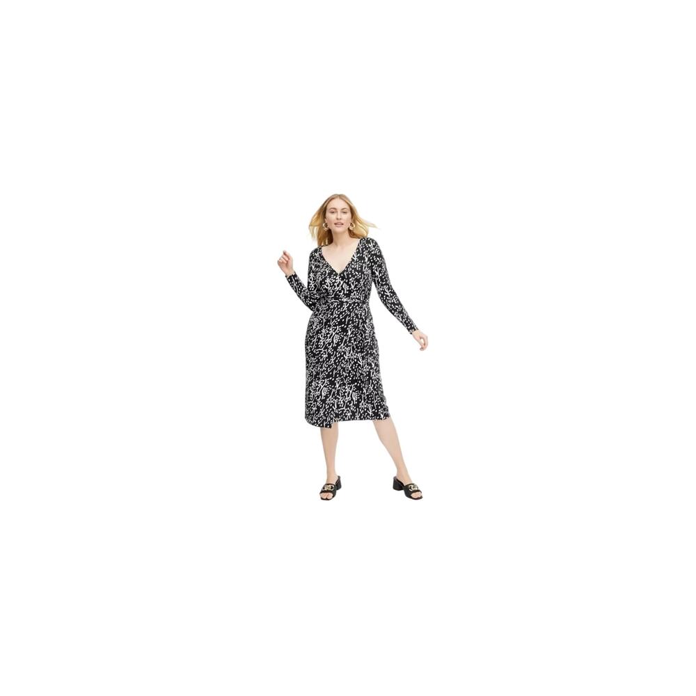 Diane von Furstenberg for Target Black and White "Sea Spots" Midi Wrap Dress XL